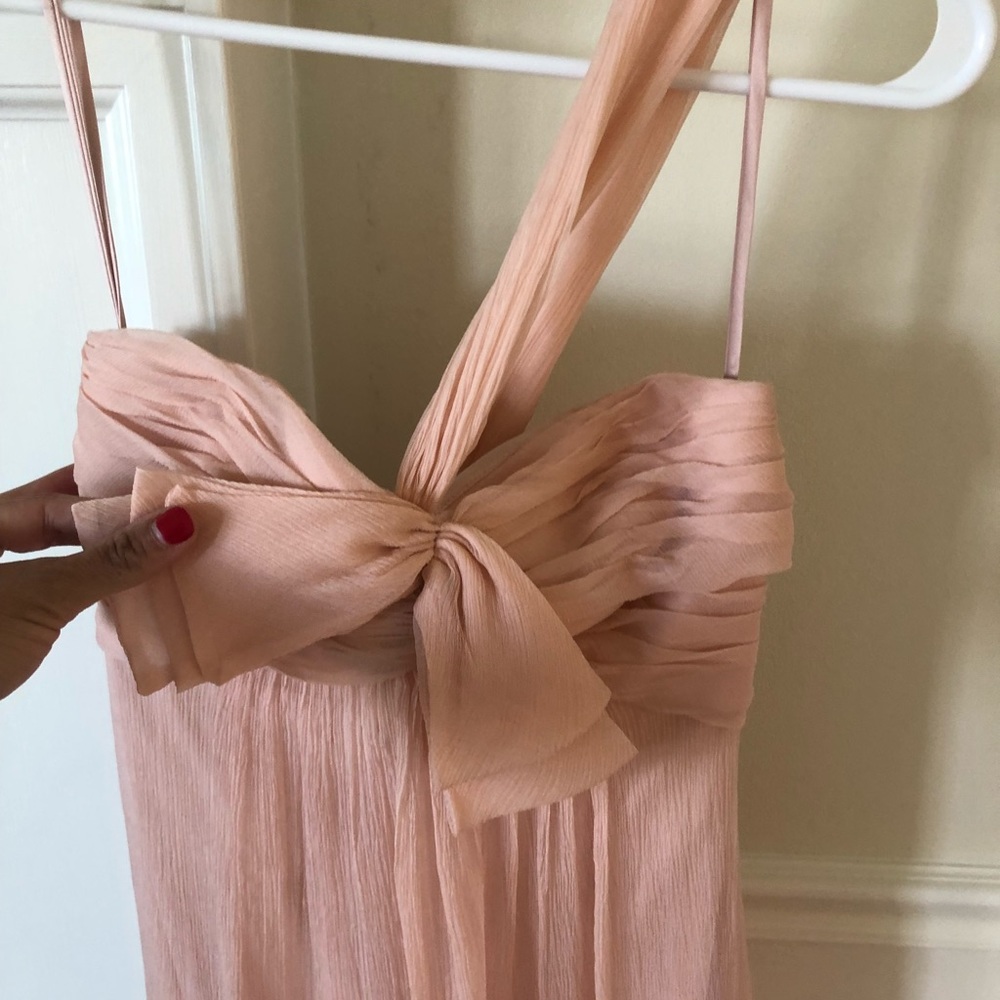 AMSALE chiffon blush dress - Picture 3 of 8